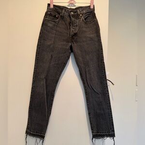 Levi’s 501 Ankle Slim Jeans, Washed Black